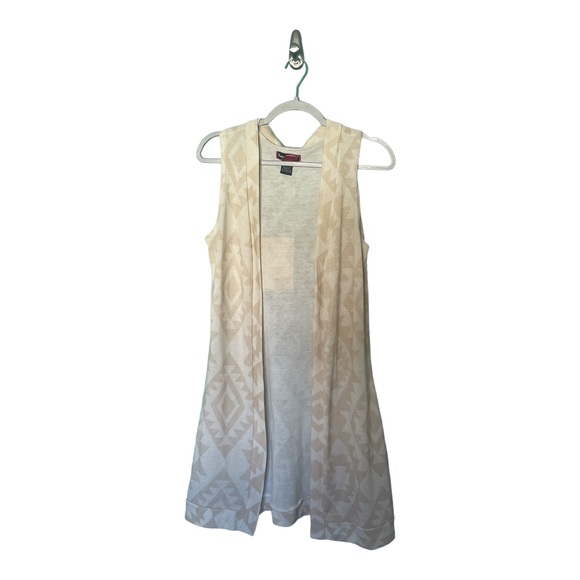 Say What? Sweaters - @LAPIETRYKA Say What? Neutral Tan Beige Longer Flyaway Knit Cardigan Vest Large